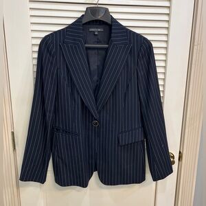 Lafayette 148 navy pinstripe blazer, size 10
